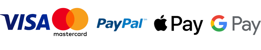Credit Card, PayPal, Apple Pay, Google Pay