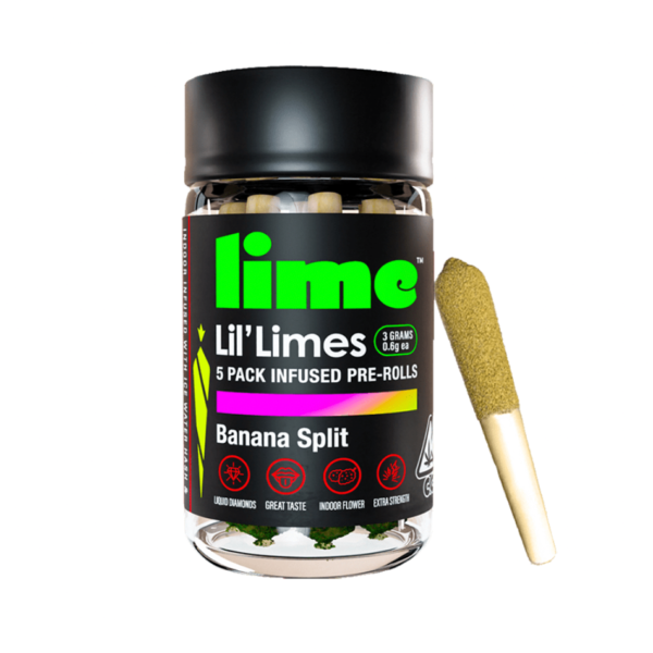 Lime Diamond & Hash Infused Lil' Limes (.6g x 5 Mini Pre Rolls) | Blueberry Headband (Hybrid)