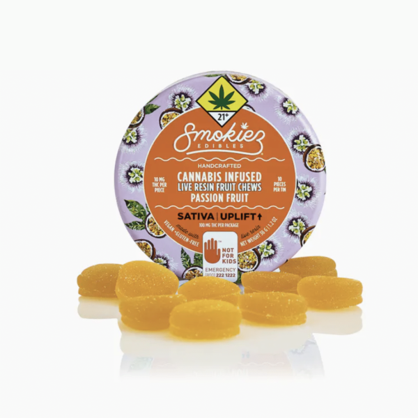 Smokiez Edibles Passion Fruit Sativa 100mg THC Live Resin Fruit Chews - WA