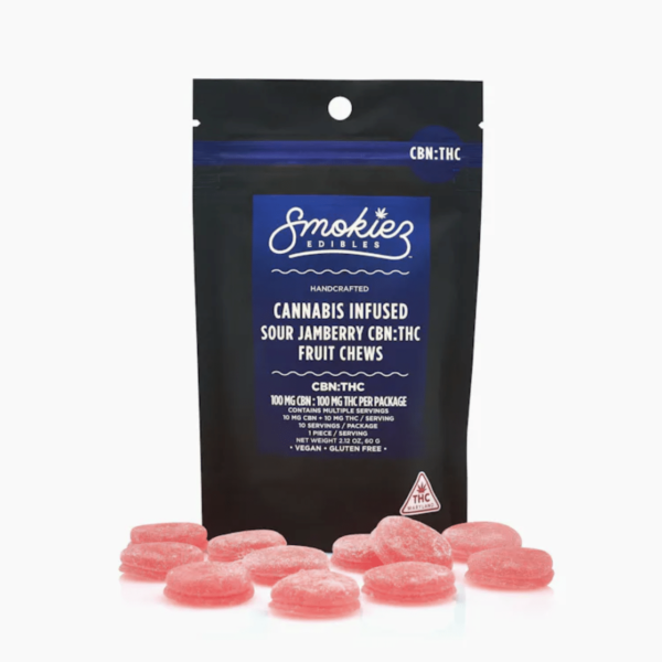 Smokiez - Fruit Chews - Sour Jamberry 1:1 THC:CBN 200mg