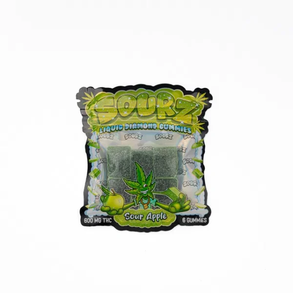 SOURZ - SOUR APPLE - LIQUID DIAMONDS GUMMIES - 600MG THC