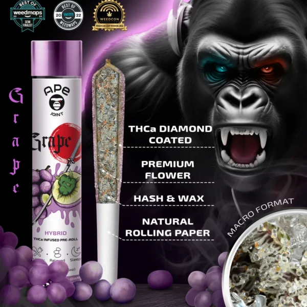 APE - Grape – Joint THC Live Resin Infused and THC Diamond Coated (1g )