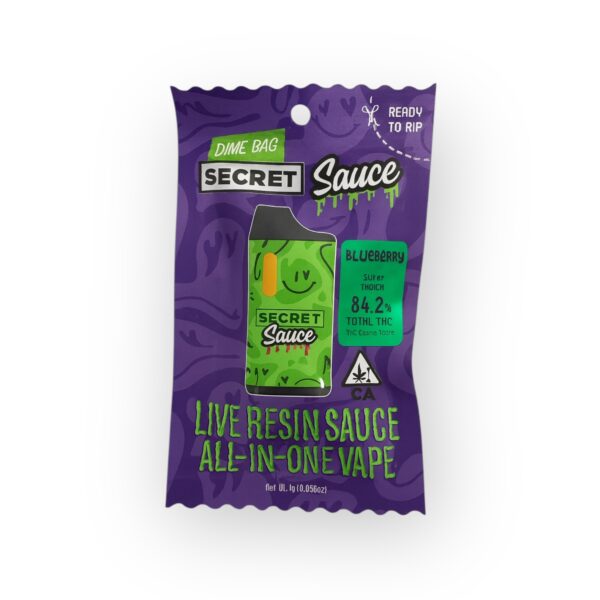 Dime Bag - Disposable - Blueberry  Sweet Indica 1g (Secret Sauce)