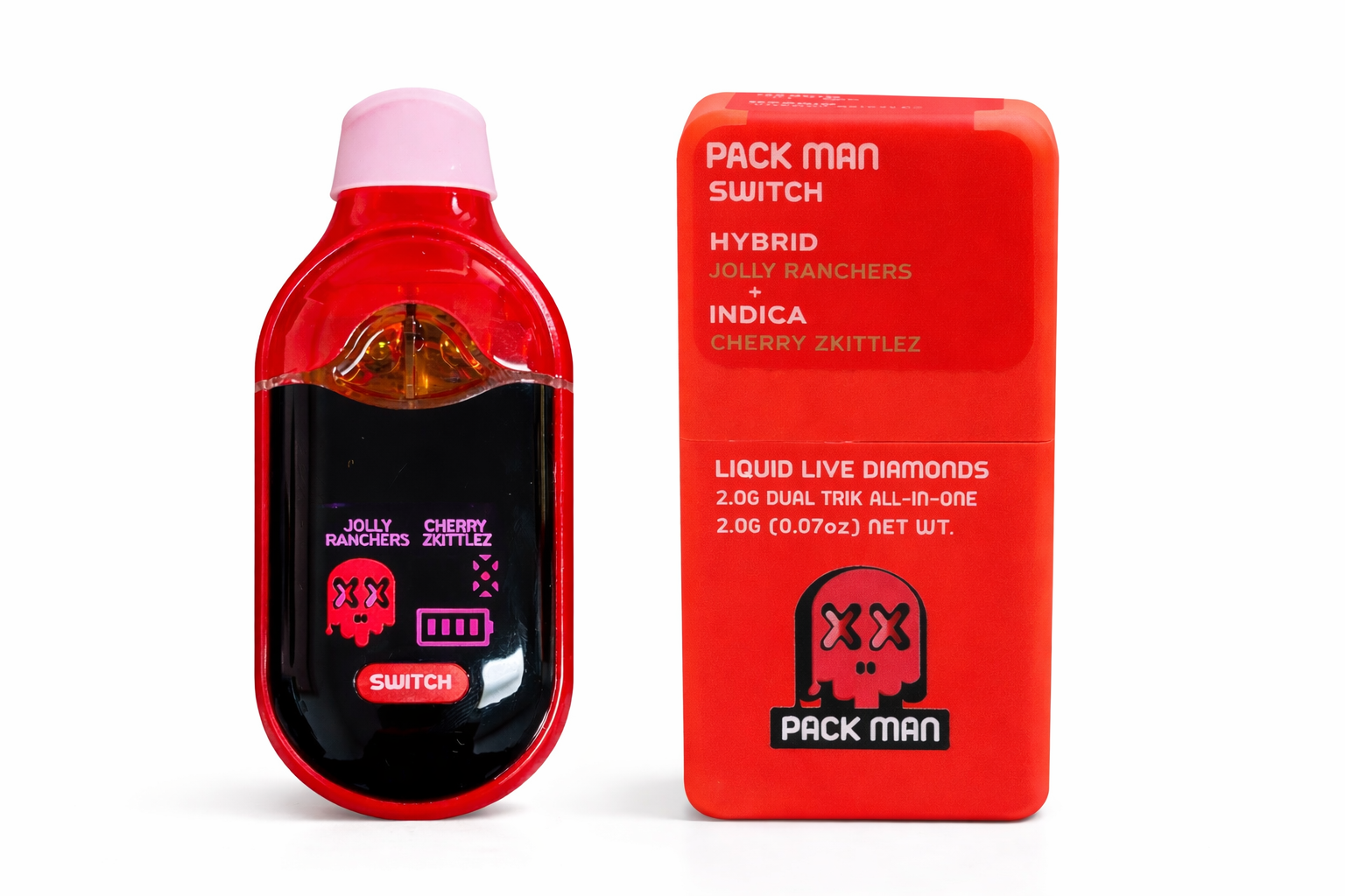 ada5ff16-306e-4b09-8fe7-37976432b5b6 PACKMAN - Jolly Ranchers + Cherry Z - Liquid Diamonds Dual Tank AIO (2g) - Image 1