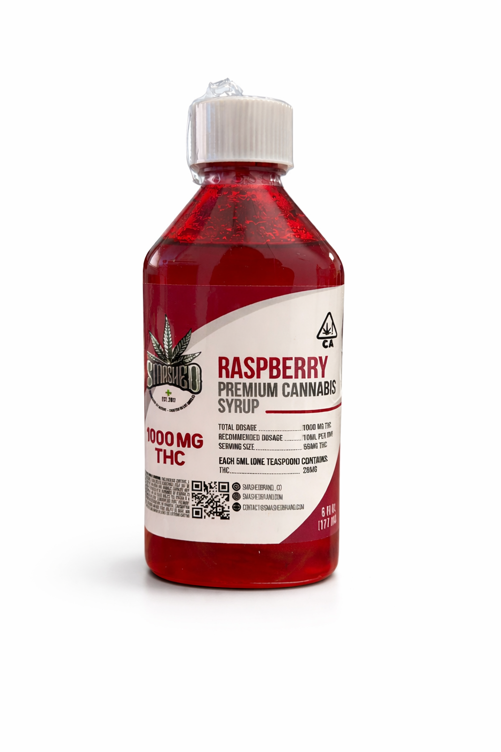 61a15335-373f-4cd6-aa2e-9245e6b19277 SMASHED - Raspberry - Premium Cannabis Syrup 1000mg THC - Image 1