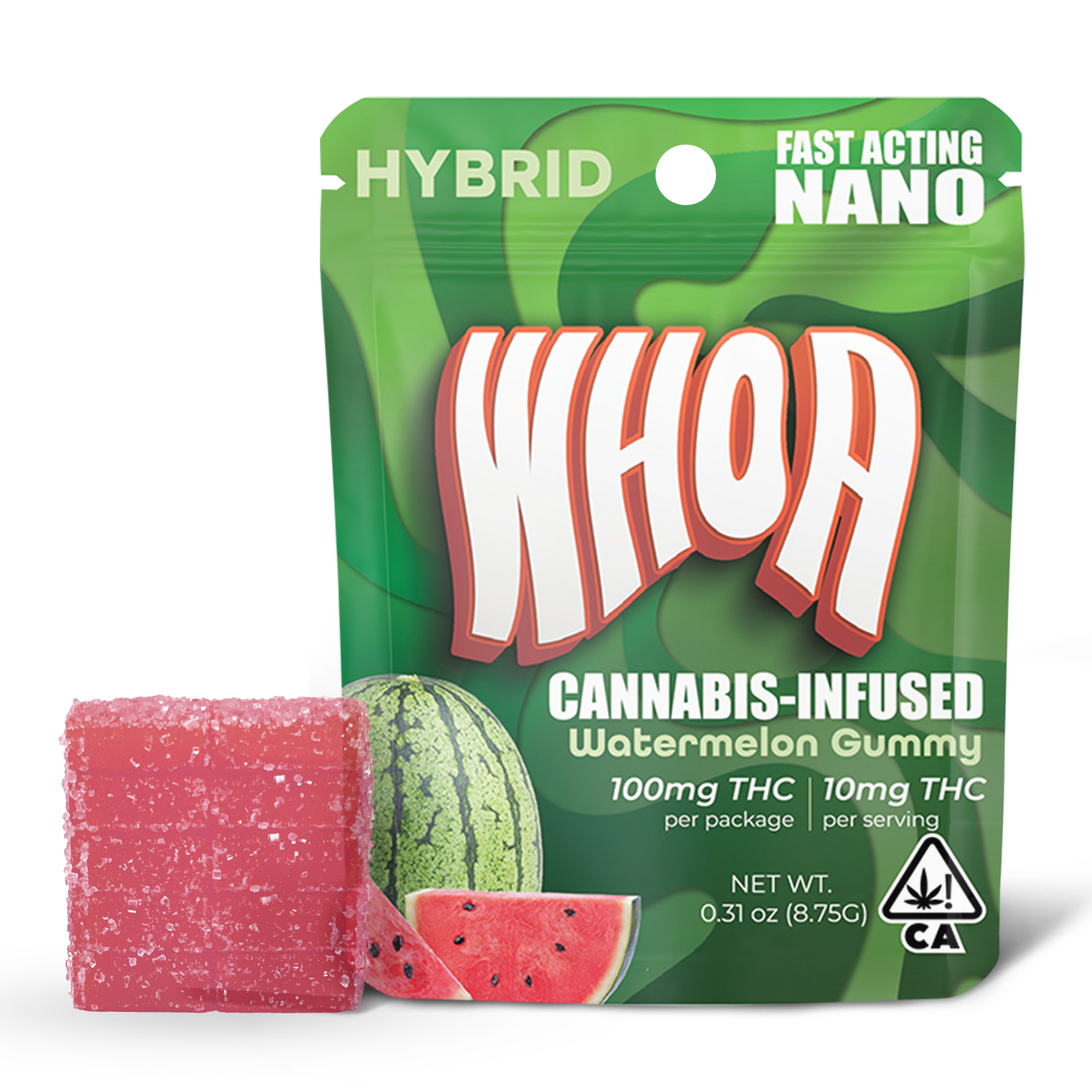 WHOA - BITES - Watermelon Bite-1768956465 WHOA - Watermelon (Hybrid) - Gummy 100mg THC - Image 1