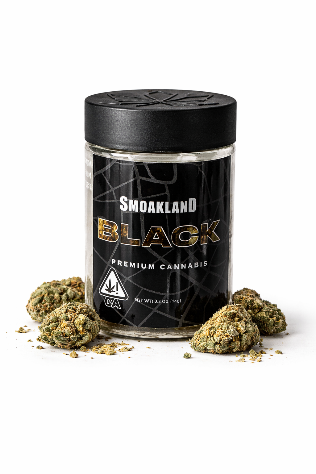 54863B28-2817-439C-BCE0-8F298BC885C8 Smoakland- Black Jar - Golden Goat - 14g - Image 1