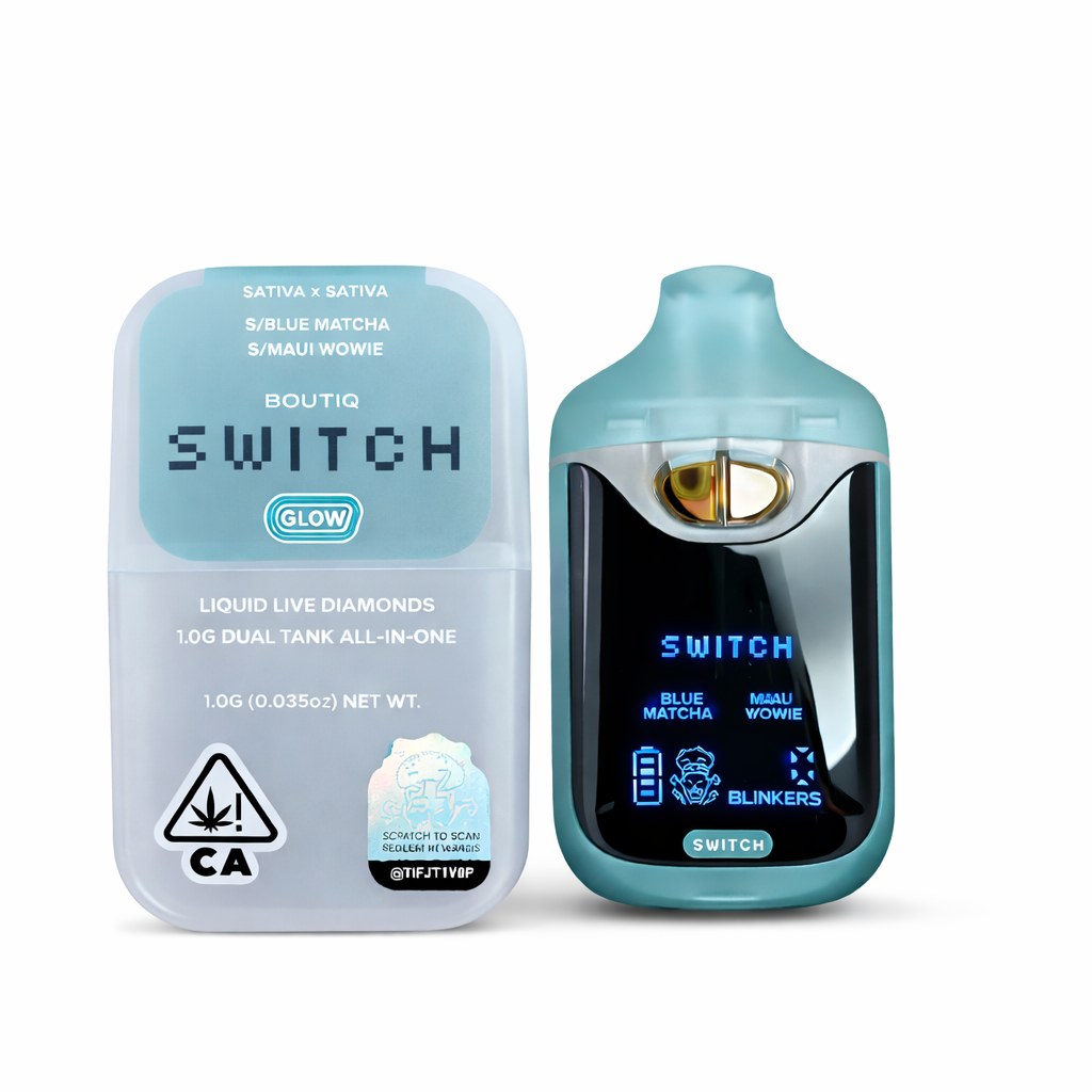 656b674e-694d-4eb6-8c39-c0c800259ed8 Boutiq - Blue Matcha (Sativa) x Maui Wowie (Sativa) - Switch Disposable Vape 1g - Image 1