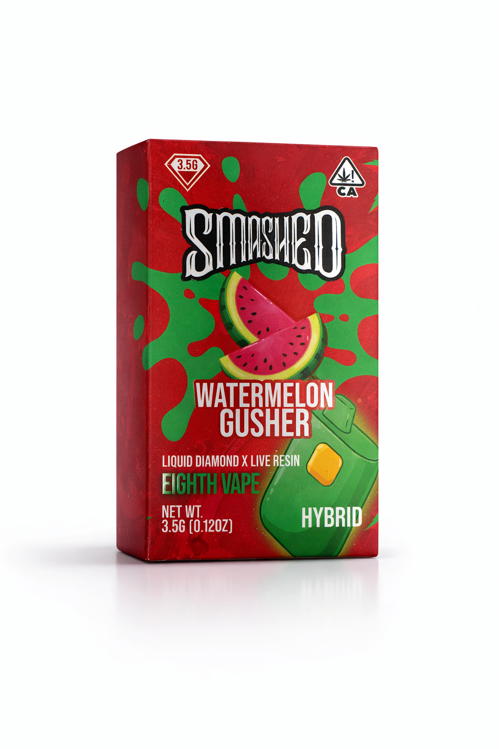 DEE925B6-C783-4D46-8EC2-0D7A2E60283B Smashed -Watermelon Gusher (Hybrid) - Liquid Diamond X Live Resin Disposable Vape 3.5g - Image 1