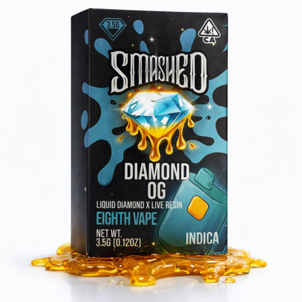 Smashed -Diamond OG (Indica) - Liquid Diamond X Live Resin Disposable Vape 3.5g