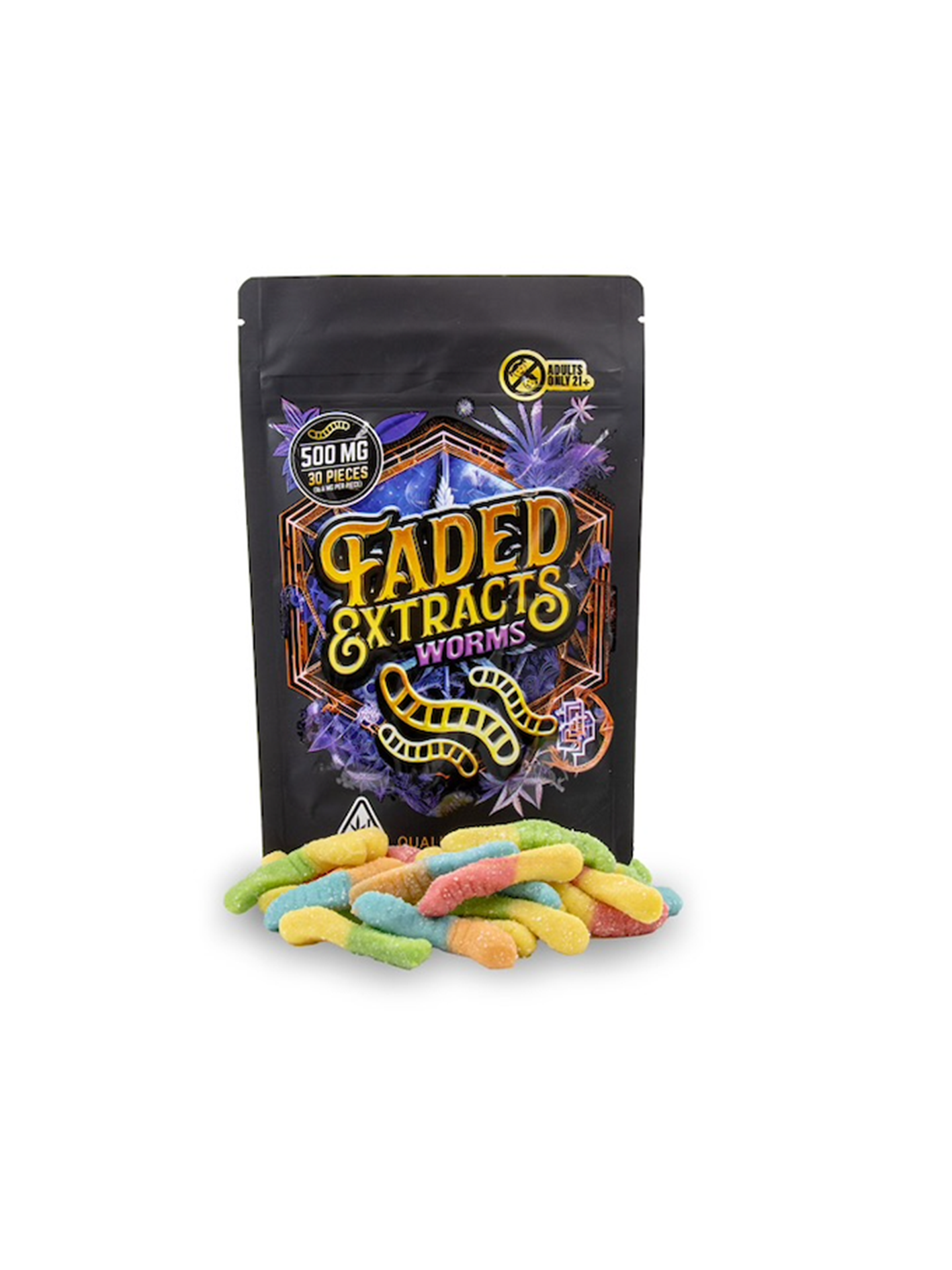 Faded Gummy Worms - 500MG THC