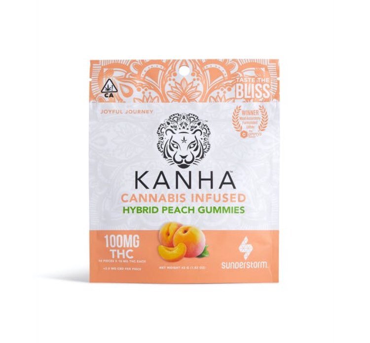 102863349_4005091539564597_7120683009783884992_n.jpg Kanha Hybrid Peach Gummies 100mg - Image 1