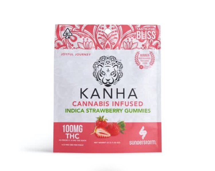 Kanha Indica Strawberry Gummies 100mg