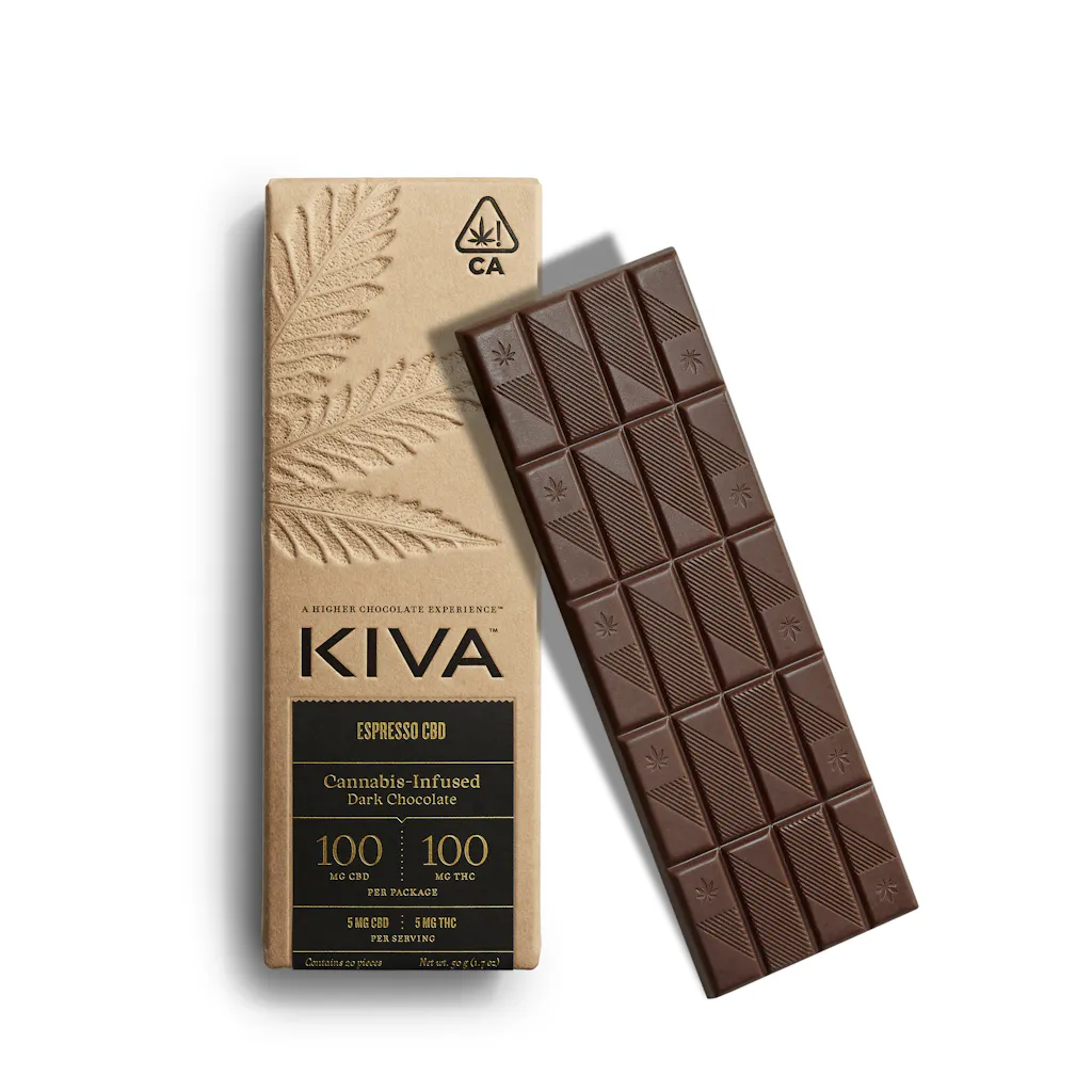 Kiva  Dark Chocolate Bar THC 100mg