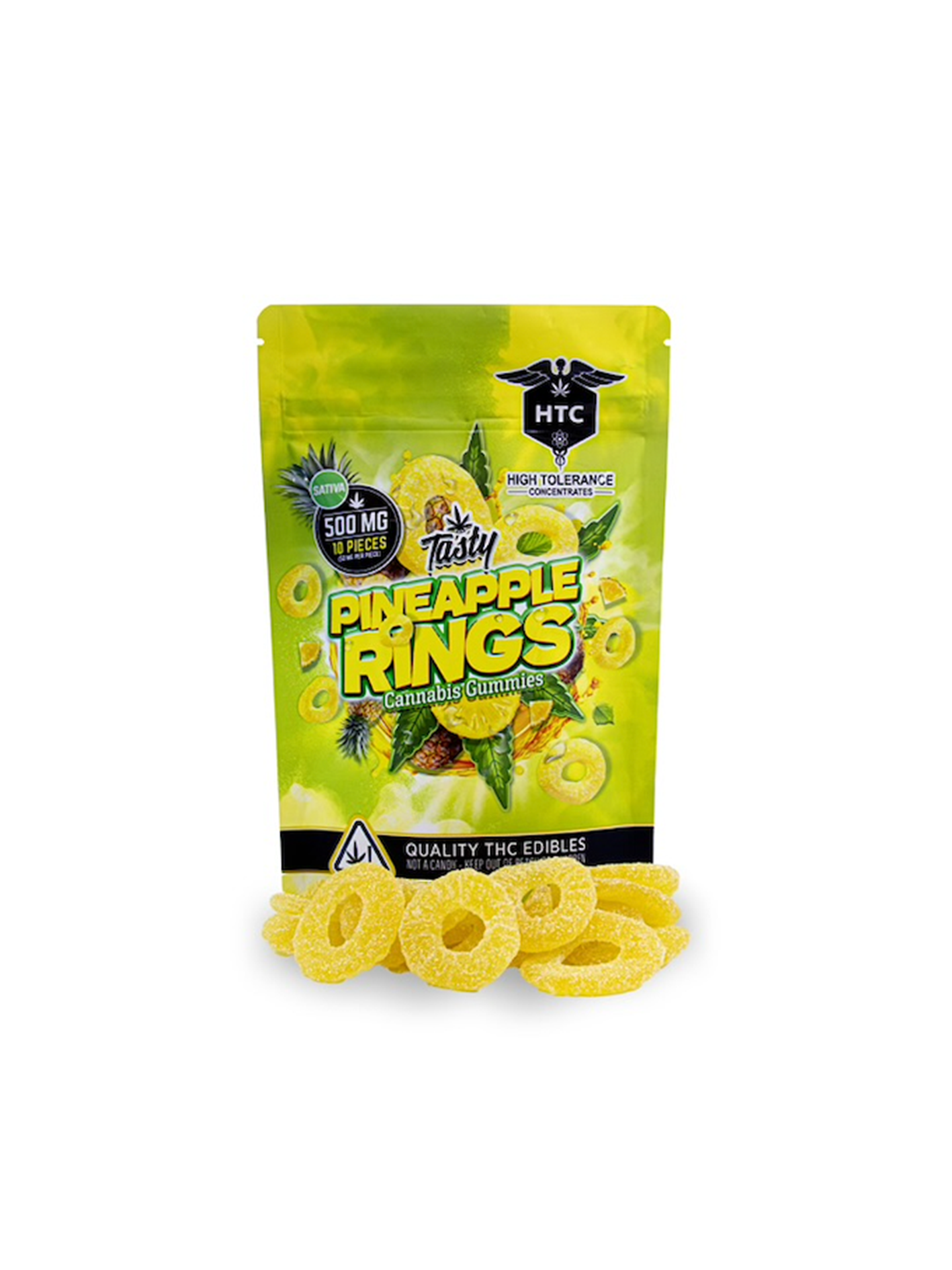High Tolerance Pineapple Rings – 500mg THC 10 Pcs