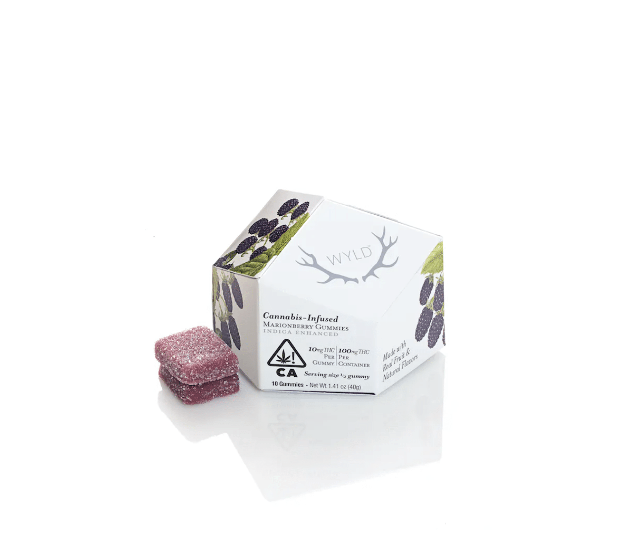 Screen Shot 2023-02-28 at 4.13.45 PM WYLD Marionberry Indica Enhanced Gummies 100mg - Image 1