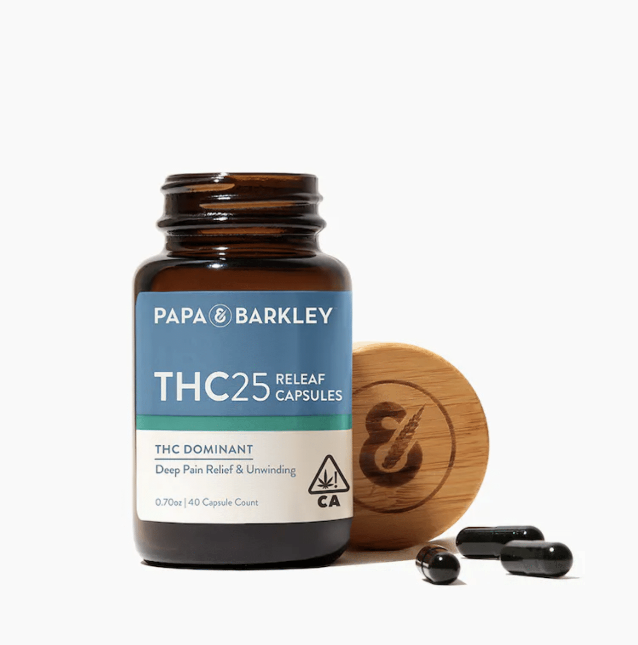 Screenshot 2023-08-06 at 8.24.50 PM Papa & Barkley THC25 Releaf Capsules, 10ct - Image 1