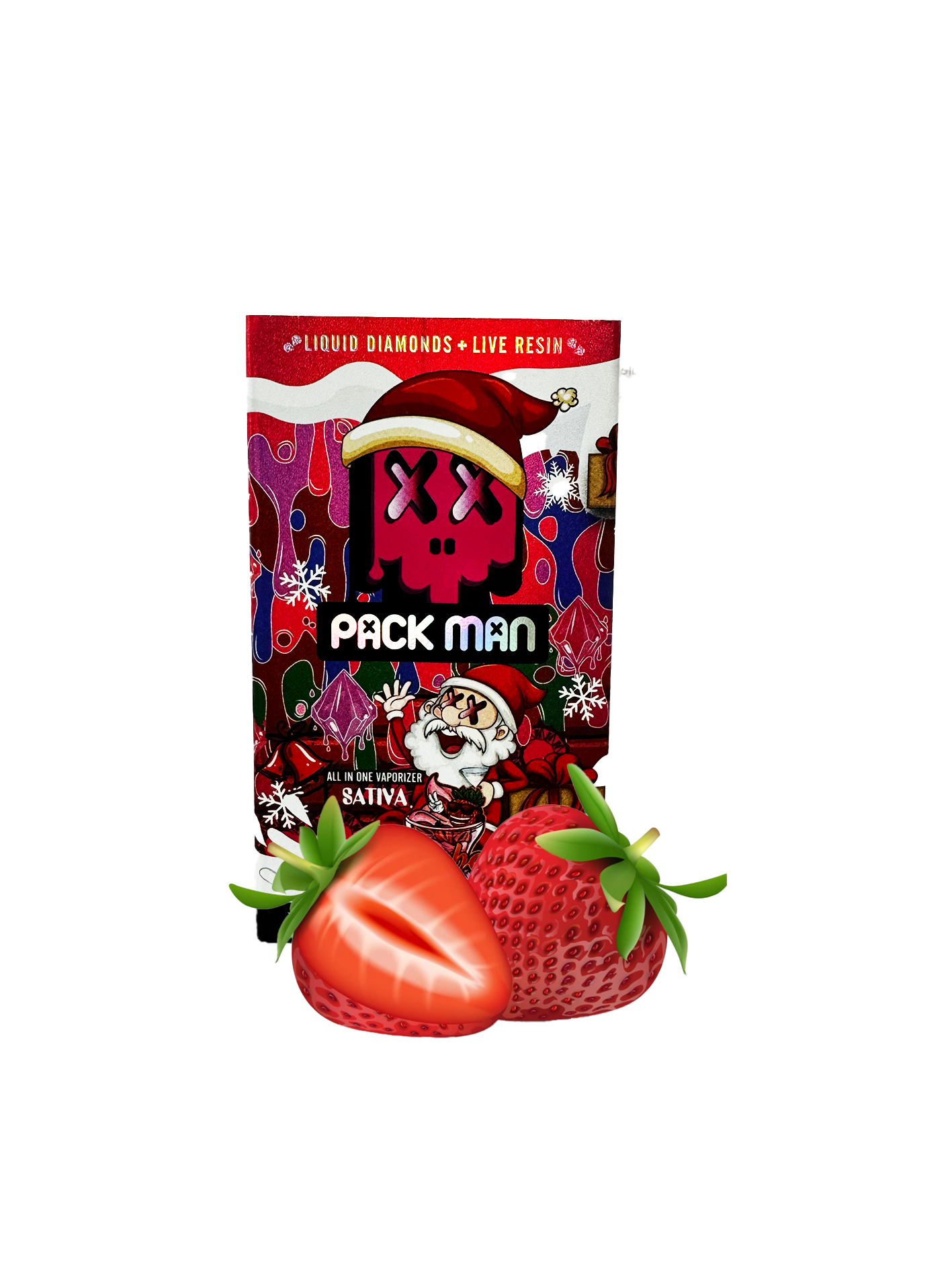 strawberry PackMan -Strawberry&Cream- 2G Liquid Diamonds - Live Resin Disposable - Image 1