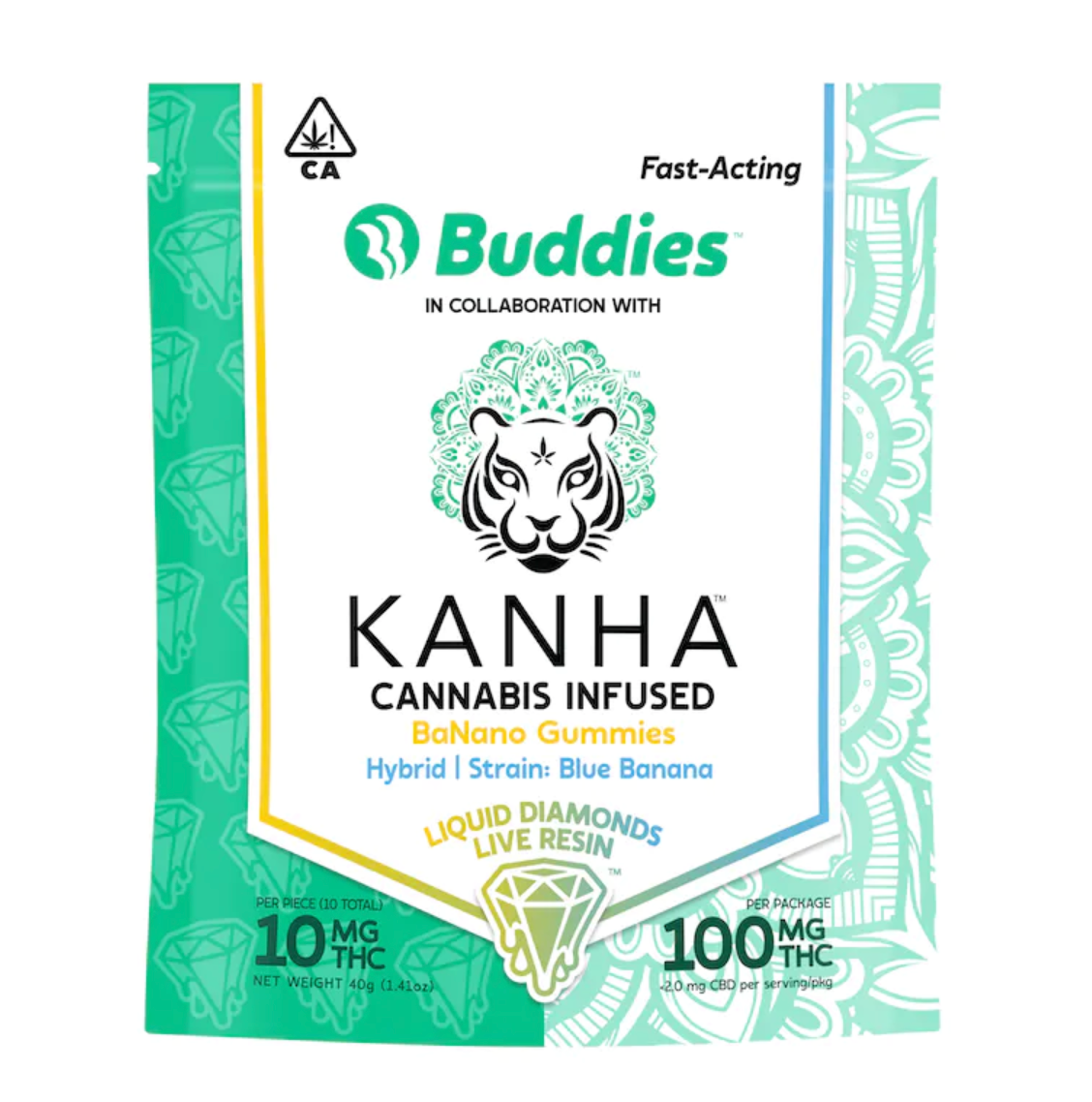 Снимок экрана 2022-12-19 в 9.36.59 PM Kanha x Buddies Live Resin Gummies | BaNANO | Strain: Blue Banana (Hybrid) - Image 1