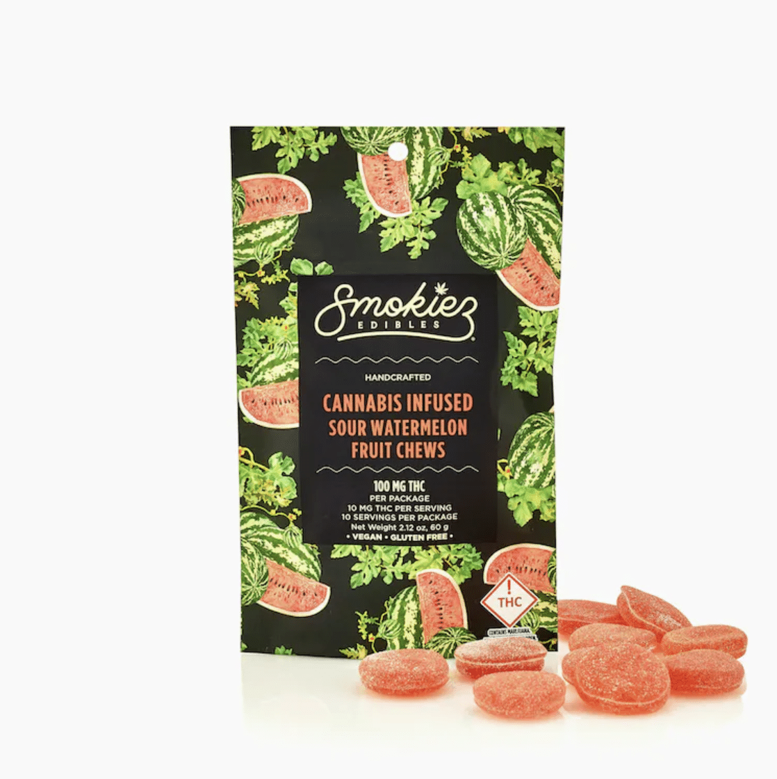Снимок экрана 2023-12-04 в 6.16.29 PM Smokiez Edibles Smokiez Sour Watermelon Fruit Chews THC : CBD 1:1 - Image 1