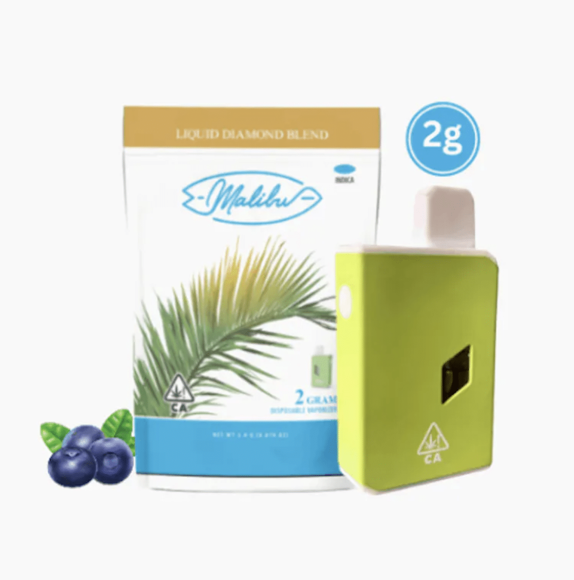 Снимок экрана 2023-12-29 в 5.11.36 PM Malibu Premium Cannabis 2G Disposable | Blueberry Yum Yum | Liquid Diamond Blend - Image 1