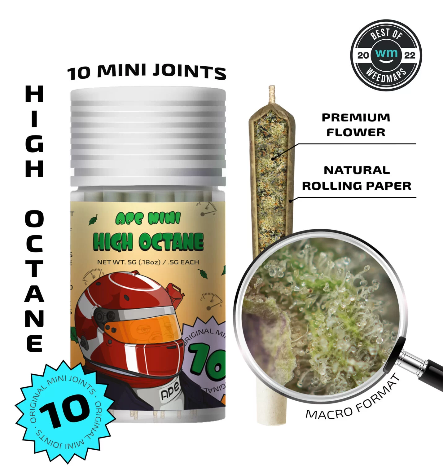 Ape-Mini-Joint-0.5g-High-Octane-WM-4-1430x1536.jpg APE - High Octane — 10 original mini joints (5g | 0.5g each) - Image 1