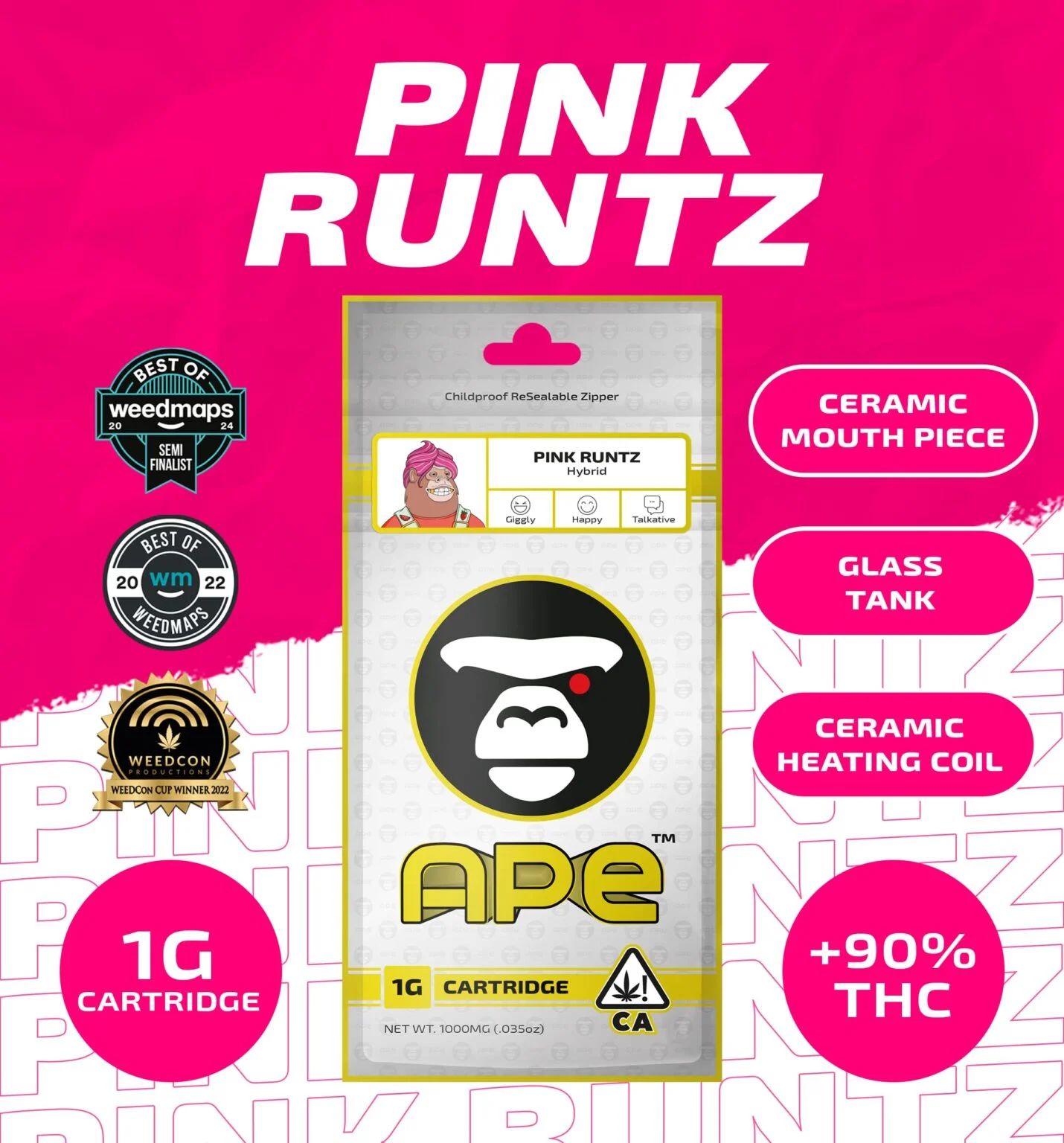 Pink-Runtz-1g-Cartridge-Ape-1430x1536.jpg APE - PINK RUNTZ — Sauce Cartridge (1000mg) - Image 1