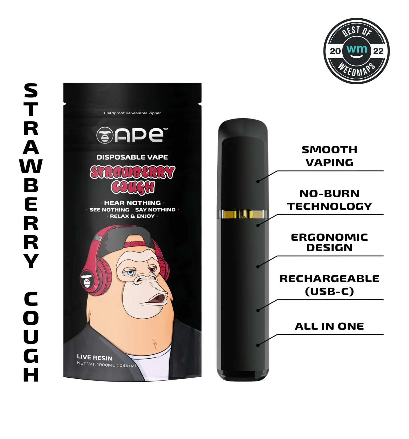 APE-Disposable-1g-Strawberry-Cough-1430x1536.jpg APE - Strawberry Cough — Live Resin Disposable Vape 1g (all in one) - Image 1
