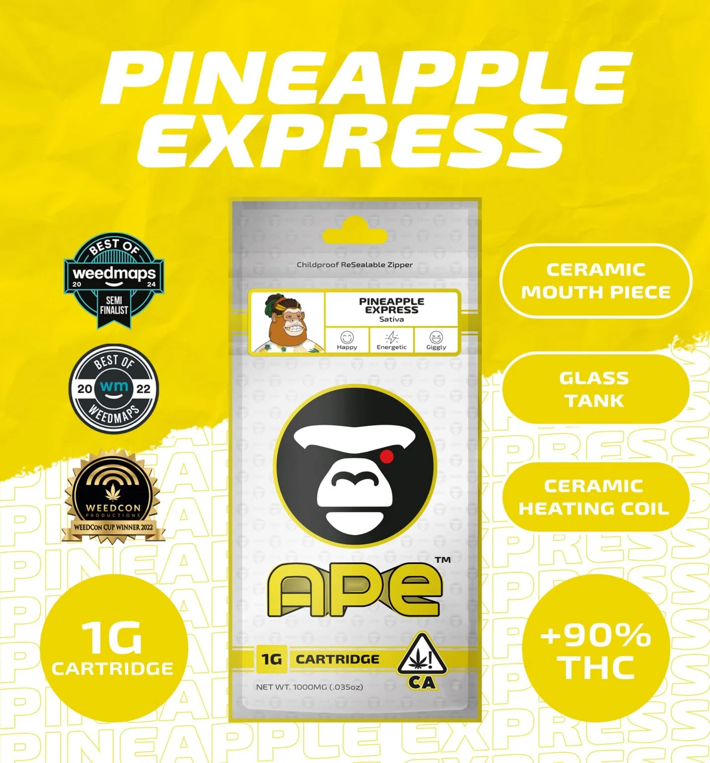Pineapple-Express-1g-Cartridge-Ape-1430x1536.jpg APE - PINEAPPLE EXPRESS — Sauce Cartridge (1000mg) - Image 1