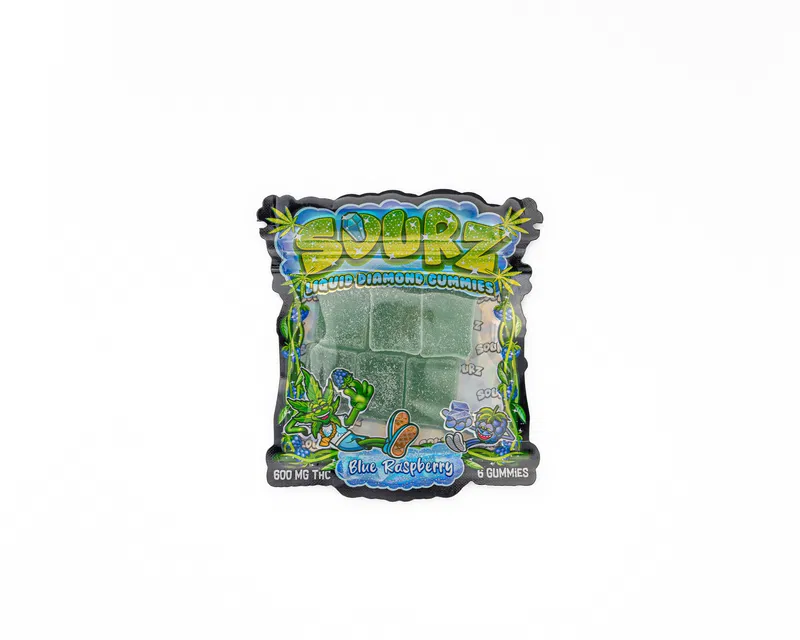 SOURZ - BLUE RASPBERRY - LIQUID DIAMONDS GUMMIES - 600MG THC - Image 1