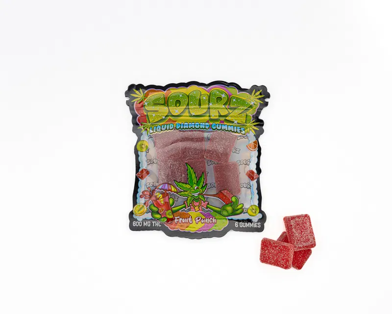 SOURZ - FRUIT PUNCH - LIQUID DIAMONDS GUMMIES - 600MG THC - Image 1
