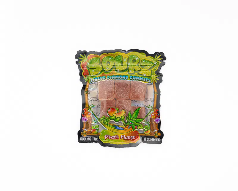 SOURZ - PEACH MANGO - LIQUID DIAMONDS GUMMIES - 600MG THC - Image 1