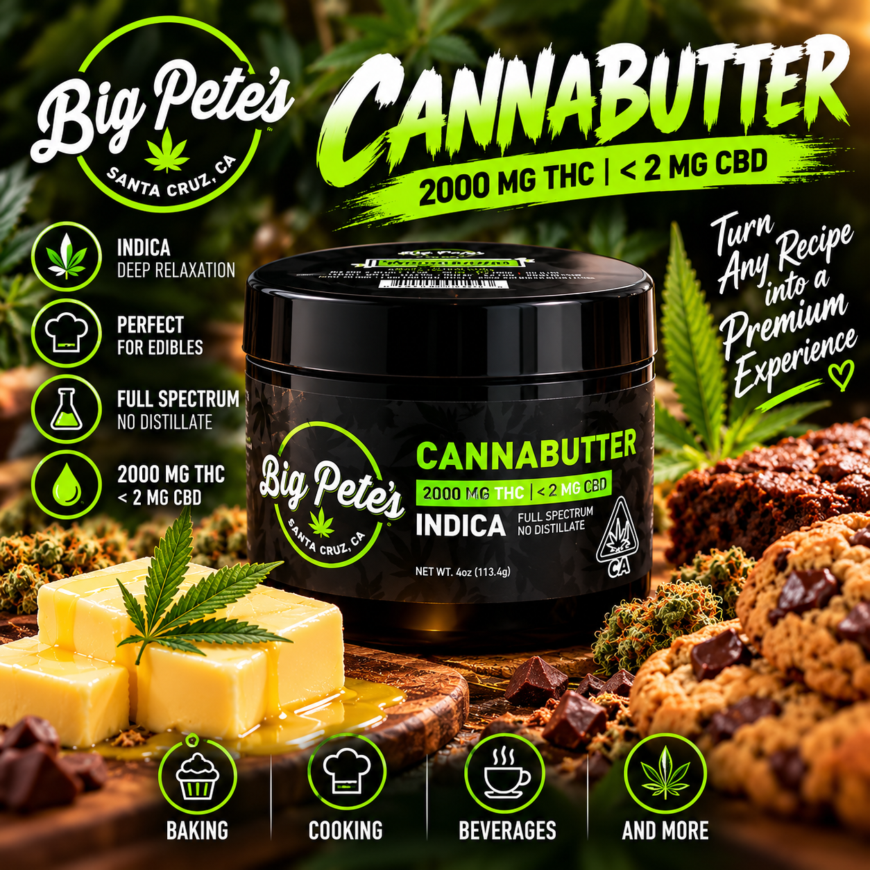 03CE2B0E-BC3C-4912-AE62-C712A39F8DD2 Big Pete's - Cannabutter - Indica THC 2000mg - Image 1