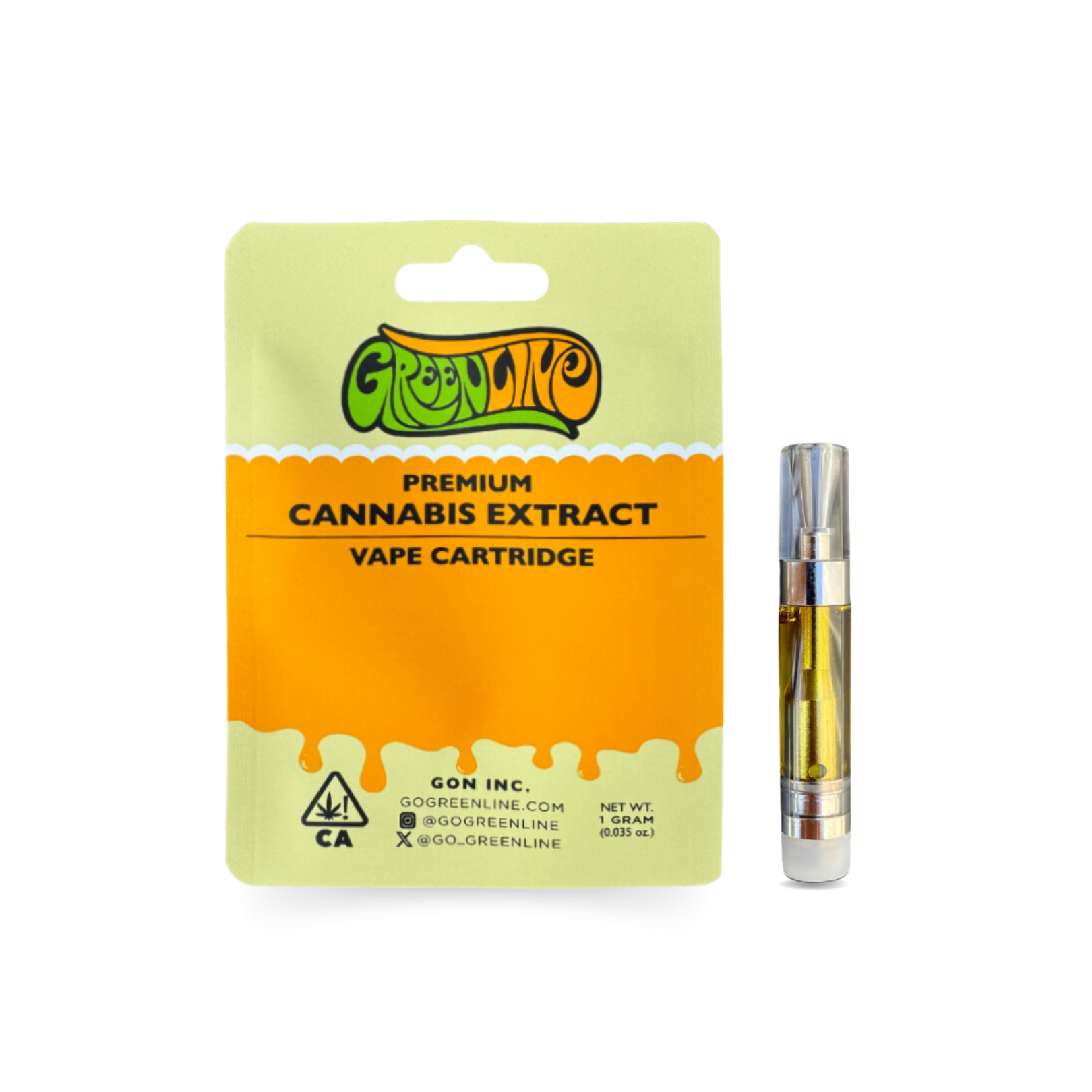 New Vape Cart Package - Orange-1708376090 Greenline - Jack Herer - Vape Cart - Sativa Hybrid - 1g - Image 1