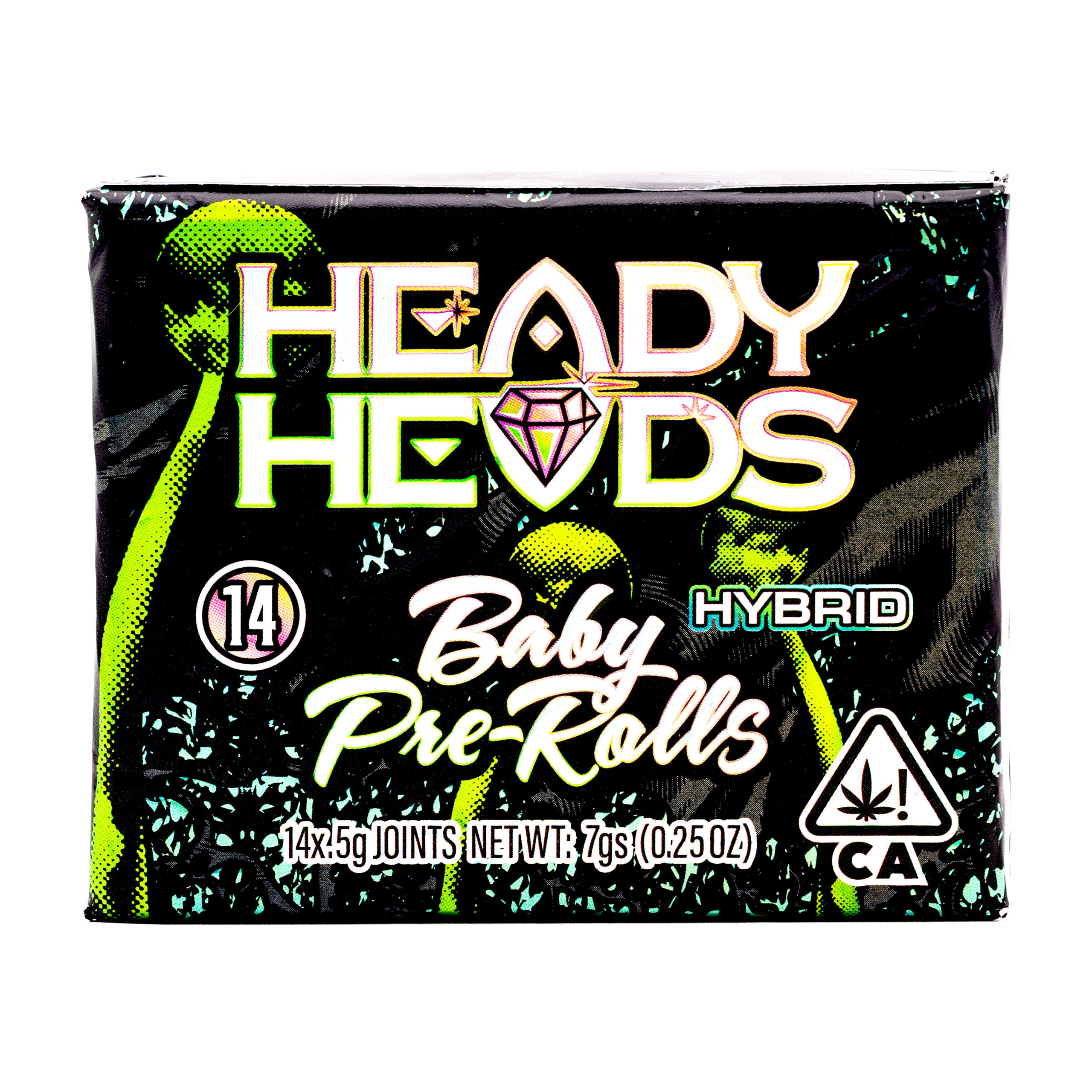 HeadyHeads-BabyPre-Rolls-Hybrid-Black+(1)-1750887902 Heady Heads | Blue Jamz | Hybrid | Baby Pre-Rolls | 7g / 14pk - Image 1