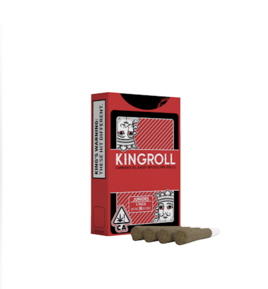Screenshot 2025-07-31 at 4.34.57 PM KINGROLL - White Widow X Strawberry Fields - 4-Pack of 0.75g Infused Pre-Rolls (3g) - Image 1