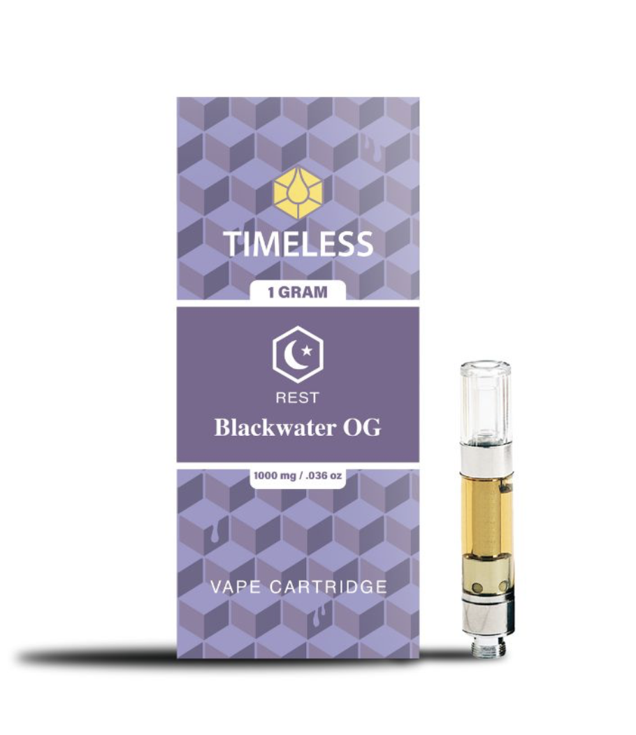 Screenshot 2025-07-31 at 5.16.41 PM Timeless - Cartridge - Rest - Blackwater OG 1g - Image 1