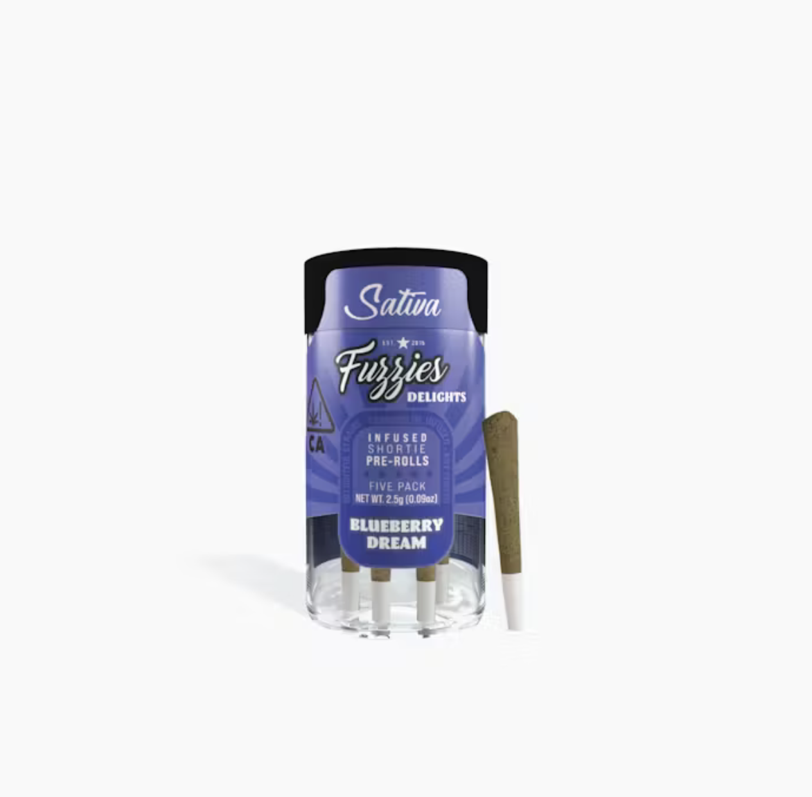 Screenshot 2025-09-16 at 4.30.11 pm Fuzzies Delights 2.5g Pre-Roll 5-Pack - Blueberry Dream - Sativa - Image 1