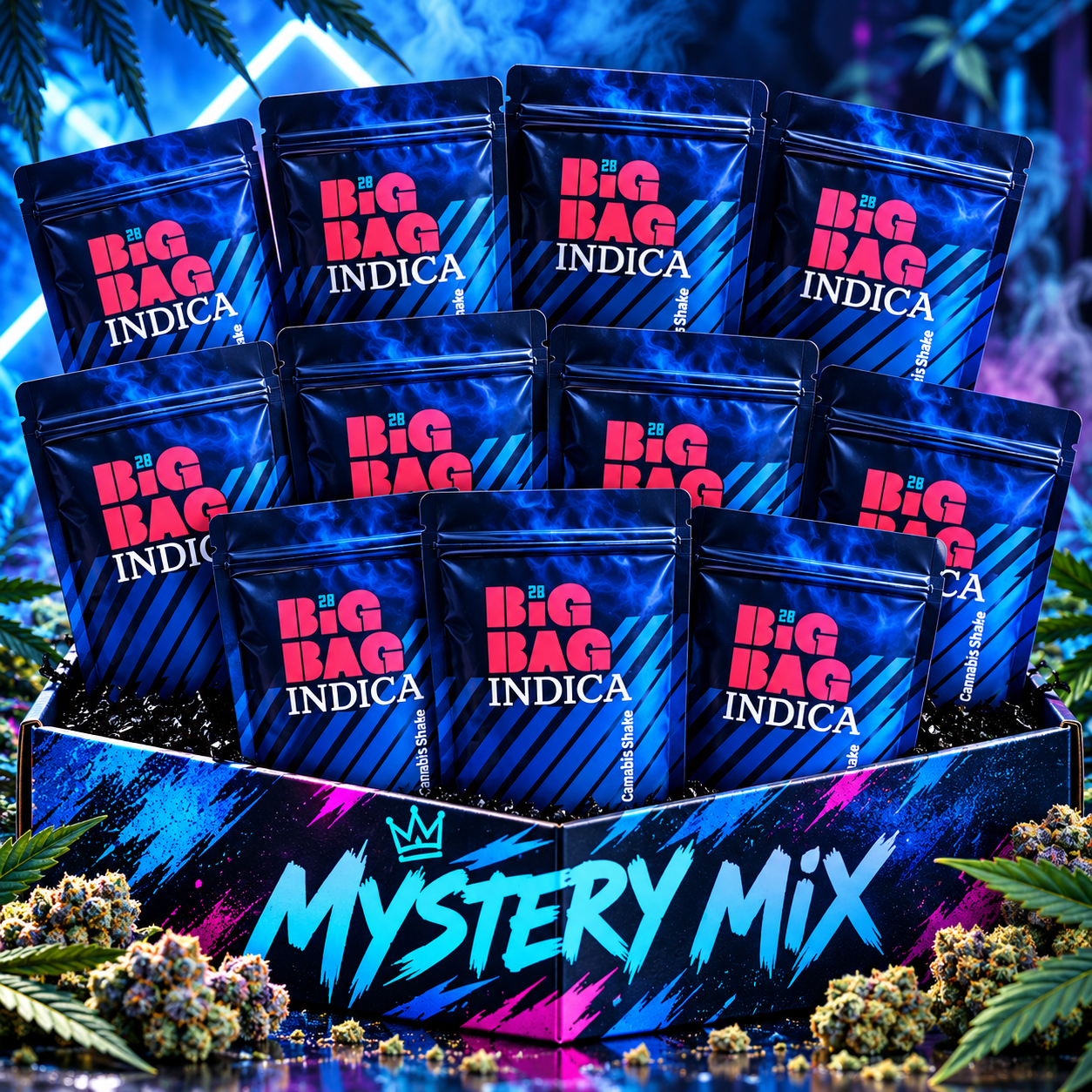 700001C0-FFCA-4758-B518-B30549DF7A28 #1 Big Bag - The Mystery Mix (Indica) – 10 Bags of Premium Shake (10oz) - Image 1