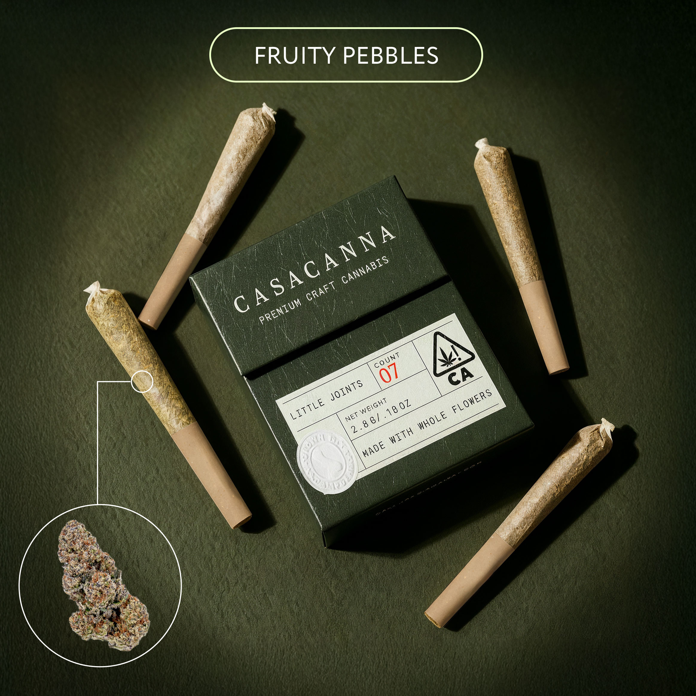 Casacanna 7pck Fruity-Pebbles Casacanna – Fruity Pebbles – 7-Pack Whole Flower Premium Pre-Rolls (2.8g) - Image 1