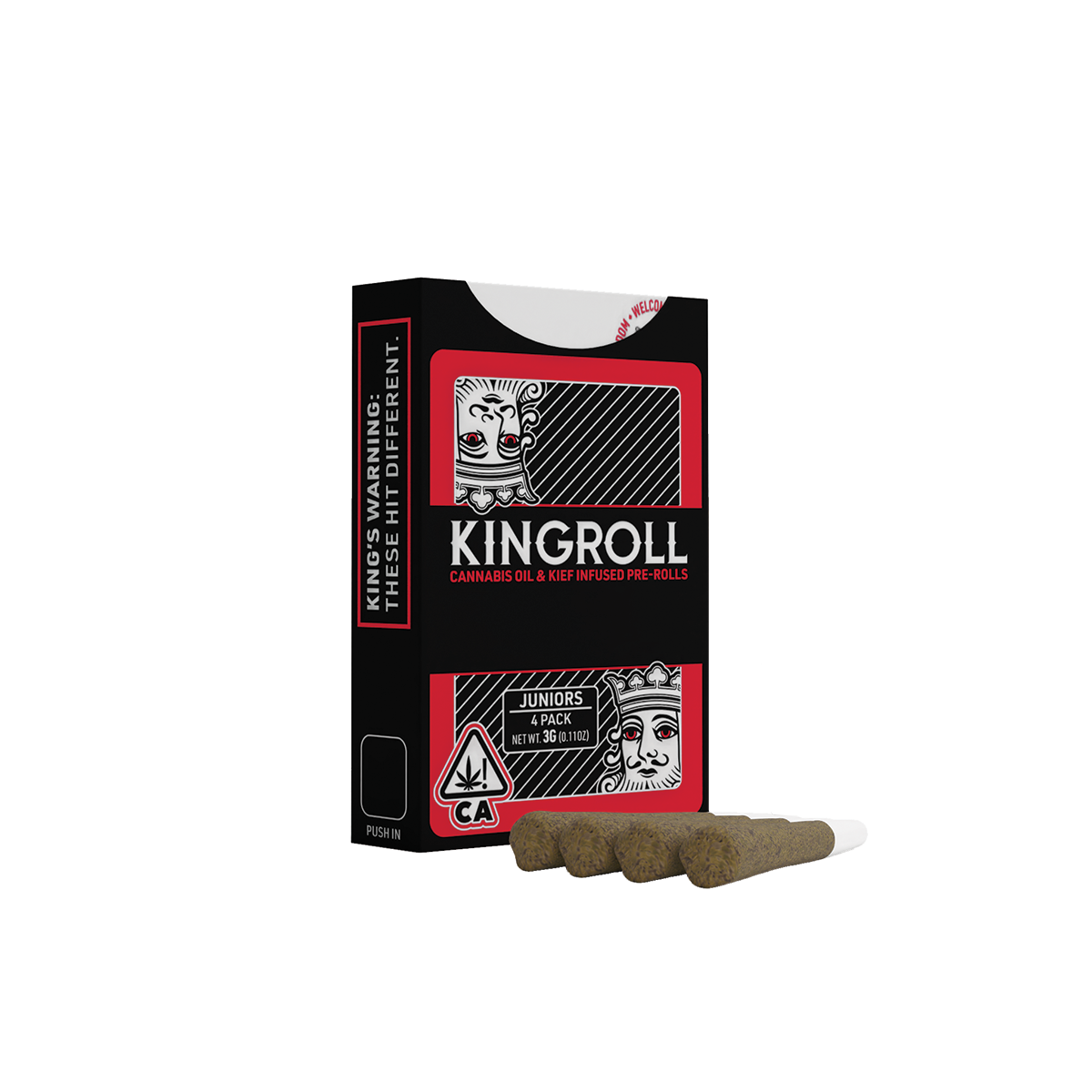 9213c68c-c483-4fee-b329-b65c91c688e3 KINGROLL - Dealer's Choice Indica Variety Pack- 4-Pack of 0.75g Infused Pre-Rolls (3g) - Image 1