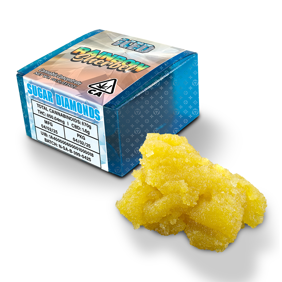 ICED - Packaged Concentrate - 1g - Sugar Diamonds - Rainbow Sherbet-1755882181 ICED - Rainbow Sherbet (SATIVA) - Sugar Diamonds 1g - Image 1