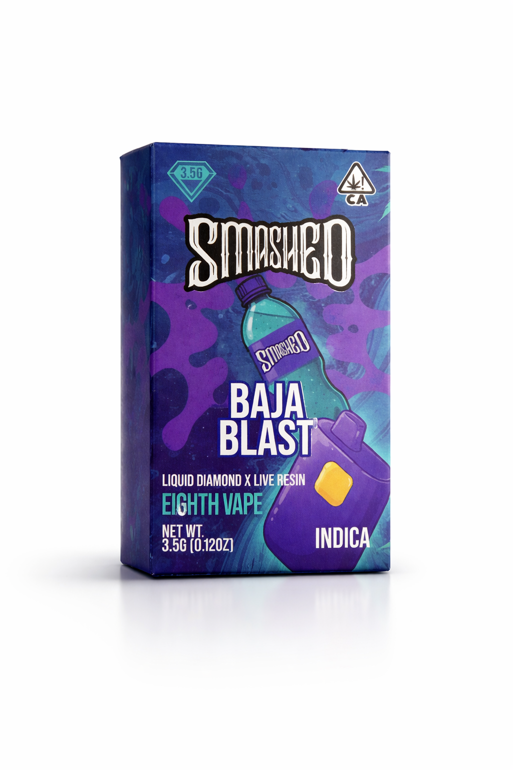 82E2E0D4-8892-468B-9AD2-9C04DD51579D Smashed -Baja Blast (Indica) - Liquid Diamond X Live Resin Disposable Vape 3.5g - Image 1