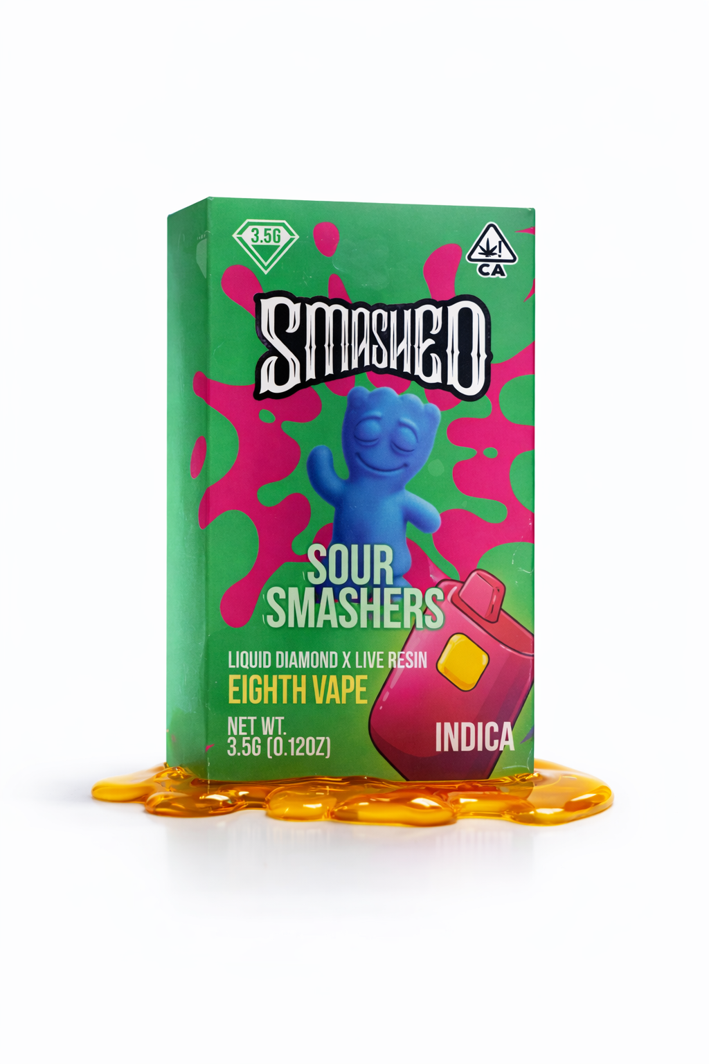 898F20FC-BF89-4D38-B41D-427B66DDFB9C Smashed -Sour Smashers (Indica) - Liquid Diamond X Live Resin Disposable Vape 3.5g - Image 1