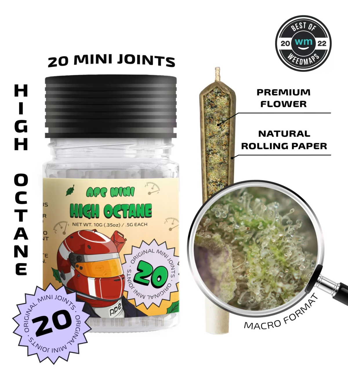 APE – High Octane — 20 original mini joints (10g | 0.5g each) – OMG