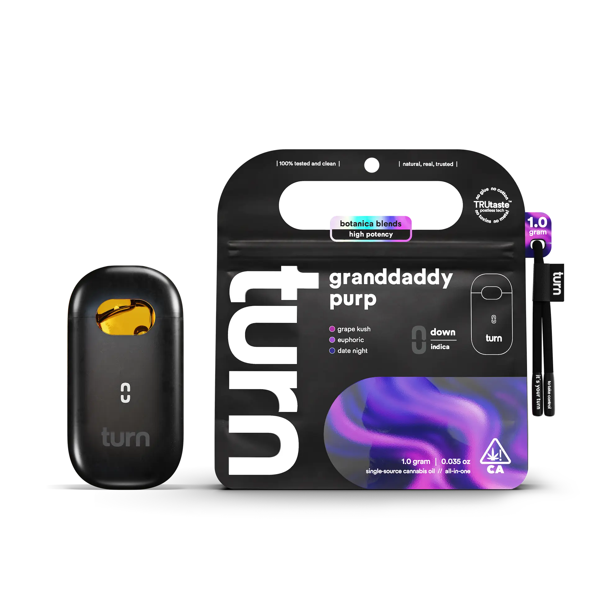 3_grandaddy_purp_1_G_Botanca_Blends_CA_5b79430289 Turn - Turn Down - Granddaddy Purple - AIO (TurnOne) 1g - Image 1