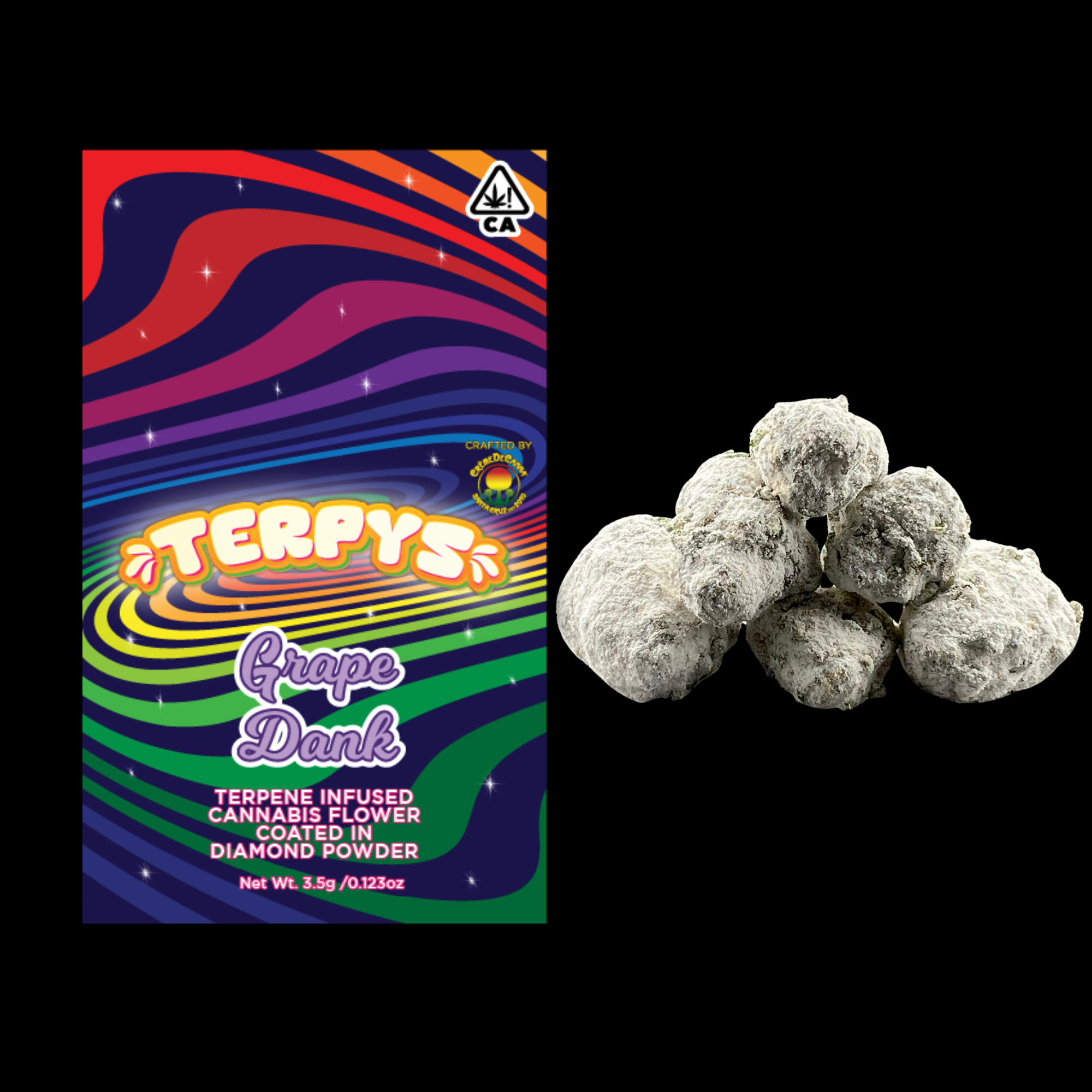 8d05e9d3-d16b-4b06-b991-2dc8dfdd8217 Creme De Canna - Terpys - Diamond Infused Flower - Grape Dank - 3.5g - Image 1