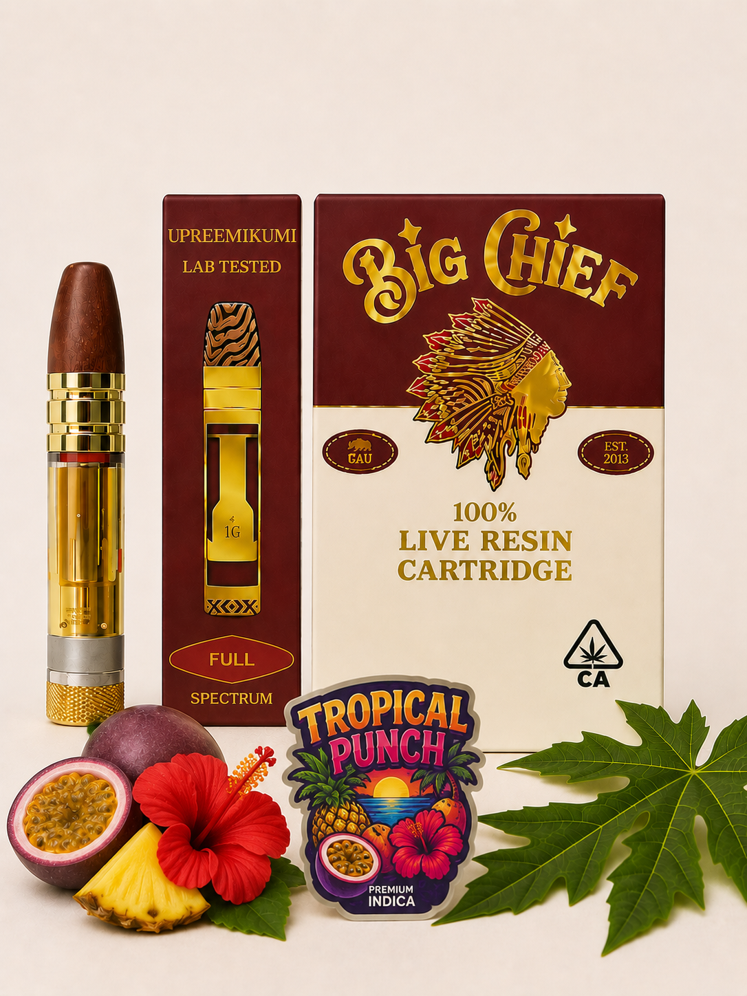 95FEDDB3-00E9-4817-8730-8929A3556A08 Big Chief -Tropical Punch - Live Resin Cartridge 1g - Image 1