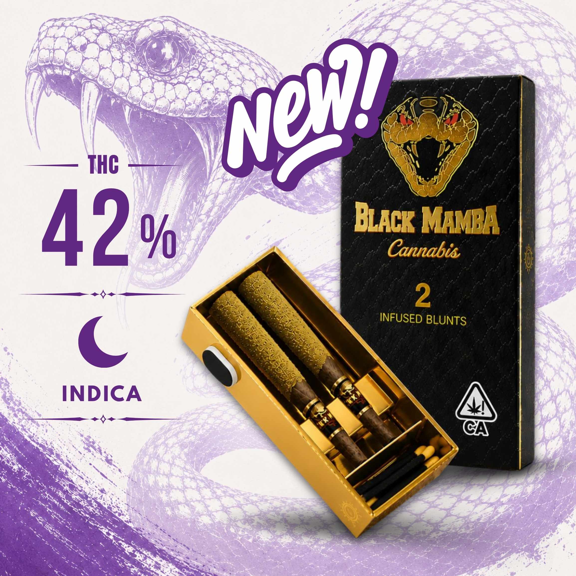 PROMO NABIS #2-1780535664 Black Mamba - Platinum OG (Indica) -Infused Blunt 2-Pack (2.4g) - Image 1