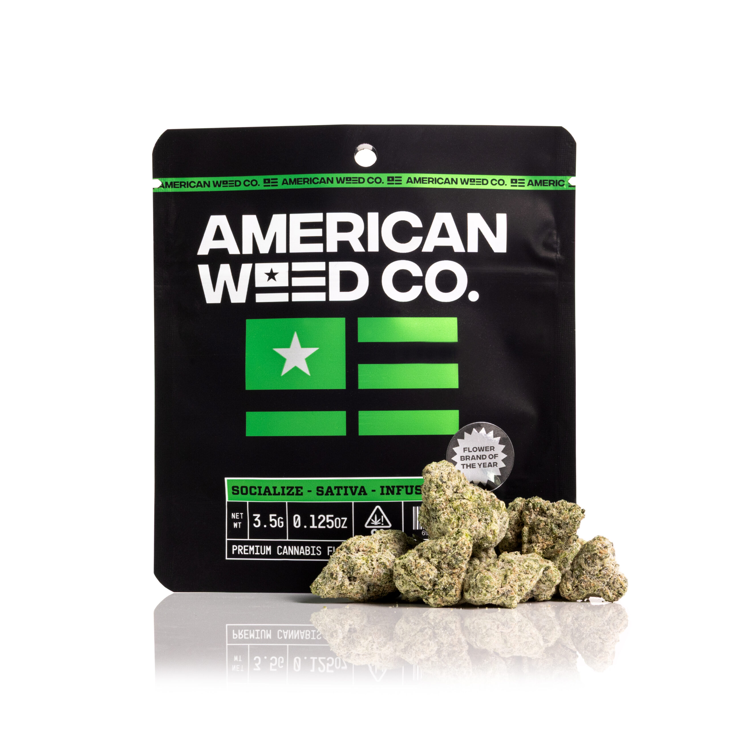 a467a3c2-0a84-4450-a258-22483e341f42 American Weed Co. - Pineapple Express - Sativa - Infused Flower 1/8oz (3.5g) (special 250th Birthday 50% OFF) - Image 1